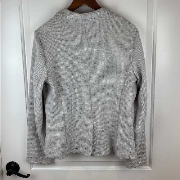 Talbots Heather Gray Knit Blazer Size 12 Soft Stretch Workwear Jacket - Picture 4 of 7